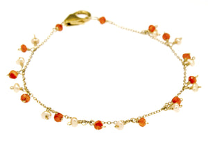 Orange Carnelian Bracelet in Gold Filled BR088