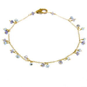 Iolite and Pearls Bracelet - Gold Filled BR090