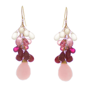 Rose Pompadour Drop Earrings