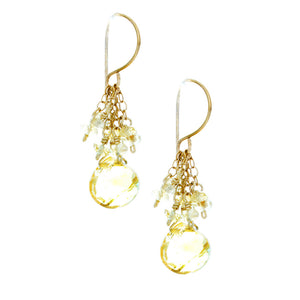 Citrine drop with cascading chains