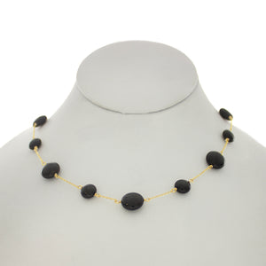Shades of Blues/Black - Black Onyx Between Chain Necklace