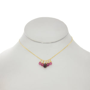 China Rose - Pink Tourmaline & Pink Sapphire Drops Necklace