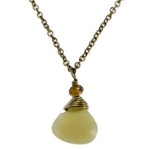 Yellow Opal One Drop Necklace
