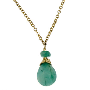 Emerald One Drop Necklace