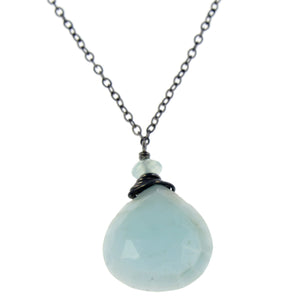 Blue Opal One Drop Necklace