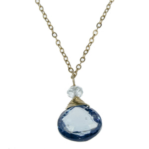 London Blue Topaz One Drop Necklace