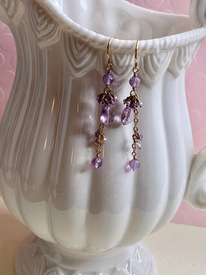 #093 Amethyst and pearl dangle