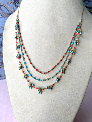 #027  3 layer summer necklace