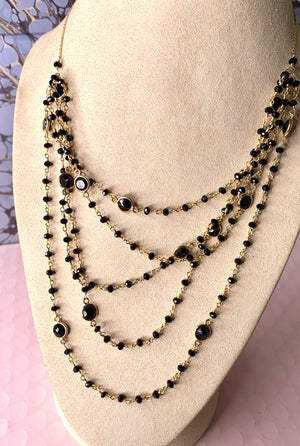 #023 layers of black necklace