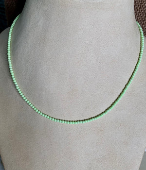 #497 lime green turquoise strung necklace