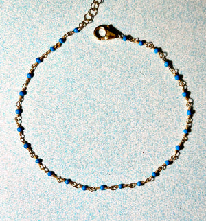 #520 Turquoise chain anklet