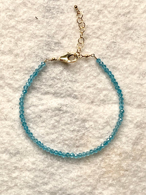 #525 Blue Topaz strung bracelet