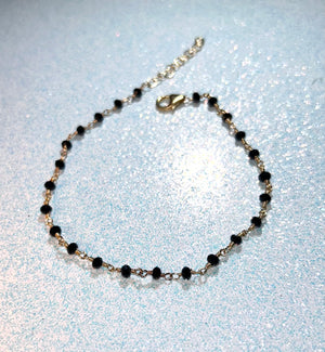 #509 black onyx anklet