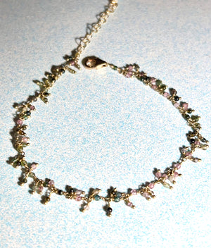 #515 Tourmaline dangles anklet