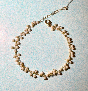#516 Pink Opal Cluster Anklet