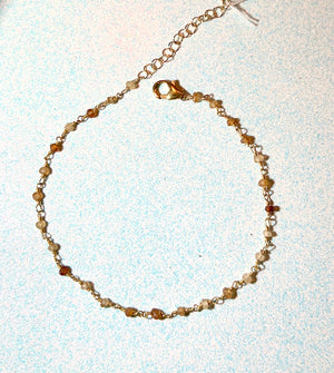 #517 moonstones, citrines chain anklet