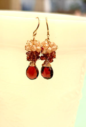 #779 garnet ombré earrings
