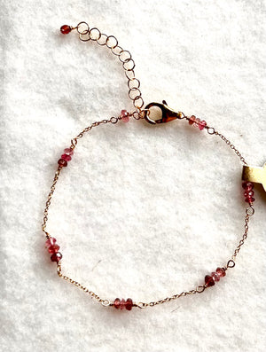 #538 pink tourmaline chain bracelet