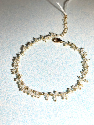 #514 Green Prenite cluster anklet