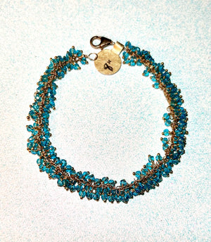 #506 blue quartz cluster anklet