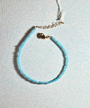 #508 blue topaz strung anklet