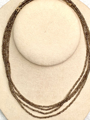 #550 smoky topaz 2mm strung 61.5” necklace