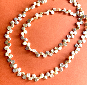 #556 yellow Keishi pearls strung 22.5” necklace