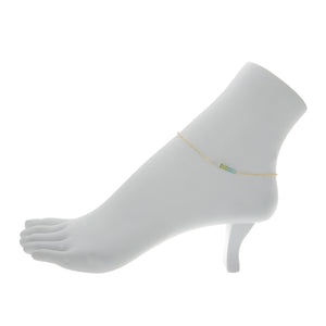 Ombre Bar Anklet - Aqua Gold Filled - AN007