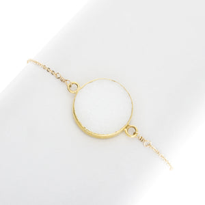 Large Round Plain Bezel Bracelet - BR226