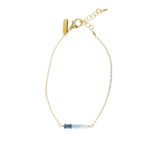 Ombre Bar Bracelet - Midnight Blue Gold Filled