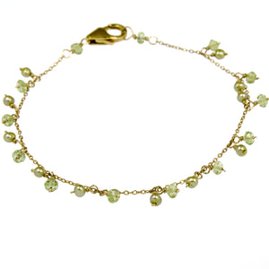 Peridot and Pearls Bracelet - Gold filled BR092