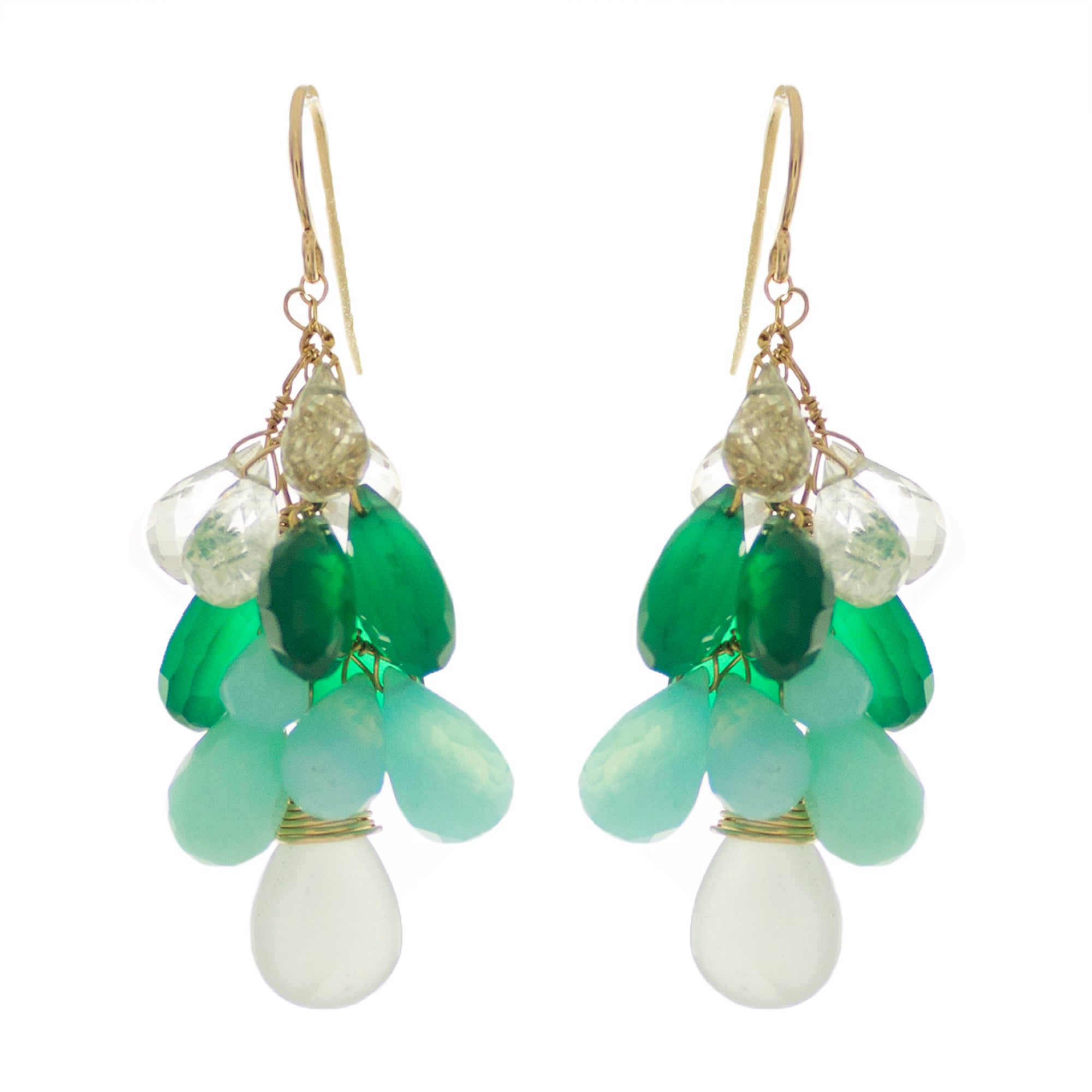 Vtg JULIANA? Green Emerald Color Clear Glass Rhinestones Dangle Clip  Earrings | eBay
