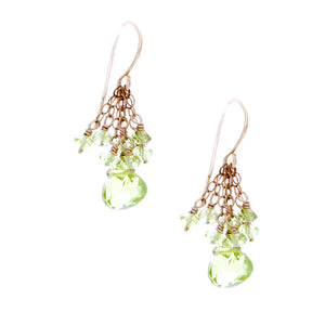 Peridot drop with cascading chains