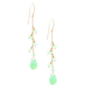 Chrysoprase drop with chain and Chrysoprase rondelles