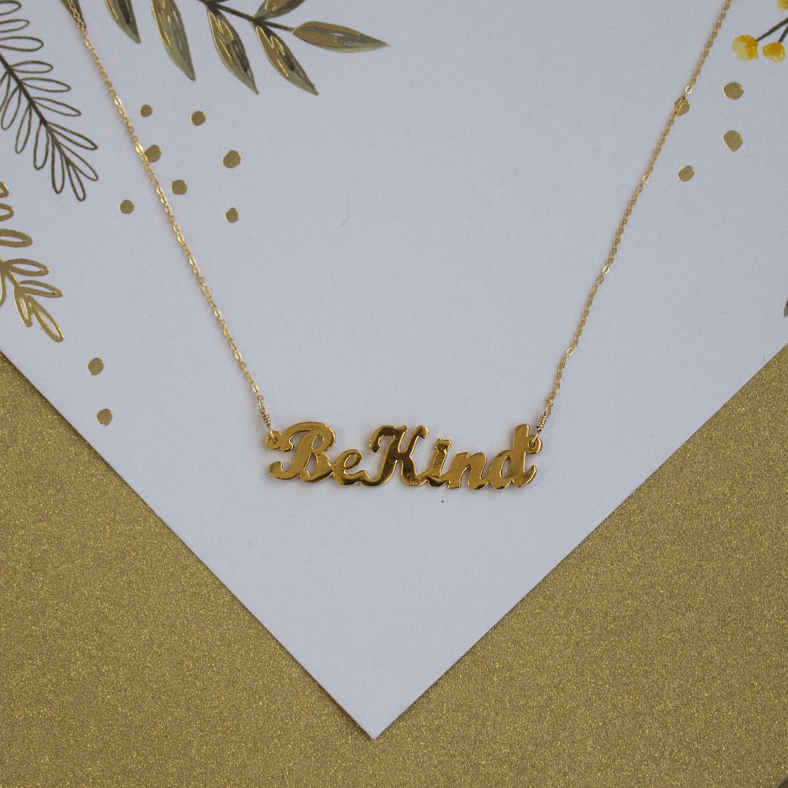 Be Kind Nameplate Necklace