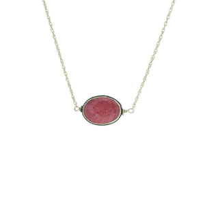 Large Coral Oval Bezel