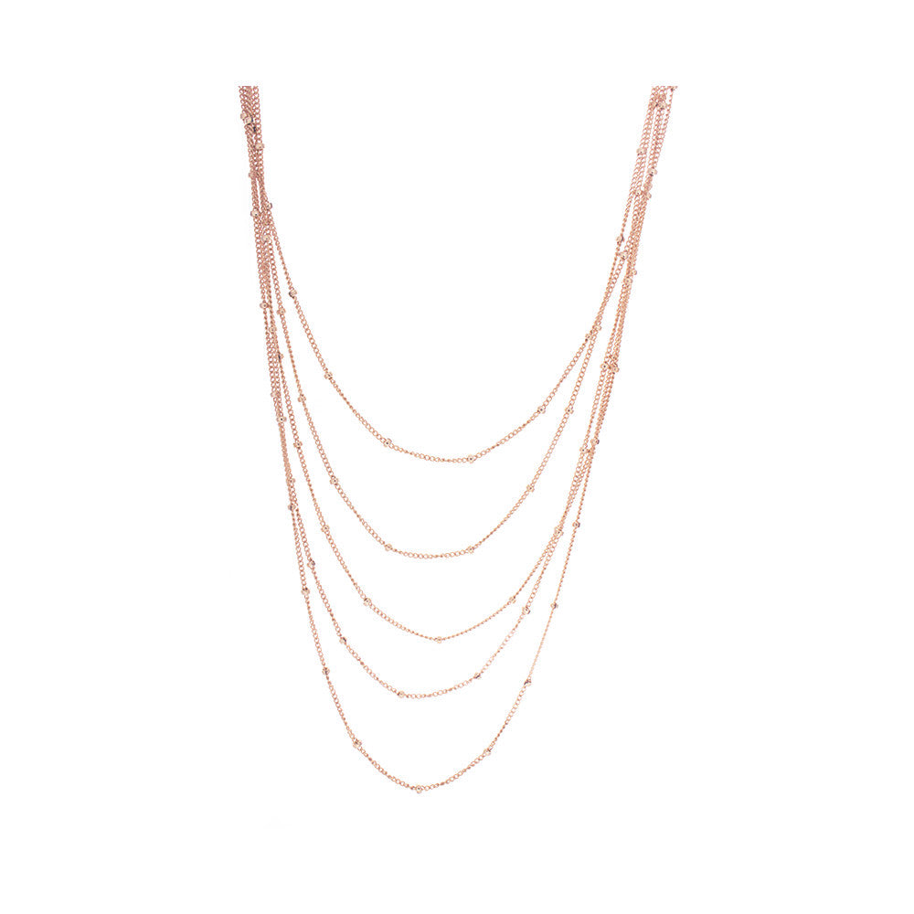 5 Strand Beaded Sterling Silver Chain