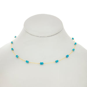 Arizona Blue - Turquoise Gems Between Chains Necklace