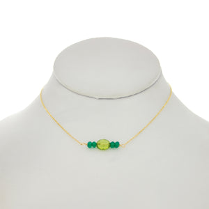 Shamrock Green - Oval Peridot with Green Onyx Necklace