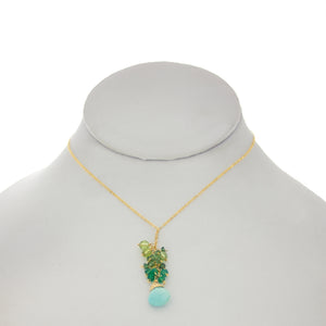 Shamrock Green -  Turquoise Drop Cluster Necklace