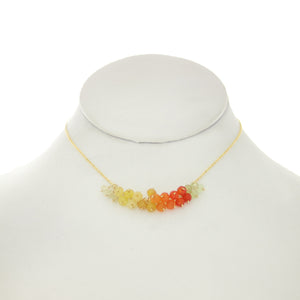 Orange & Lemon  - Marigold color gemstones dangle on 14k gold filled chain