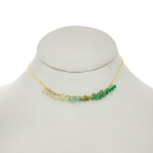 Seafoam Green - Green Onyx, Emeralds, Apatite, Blue Chalcedny, Aquamarine Dangle Necklace