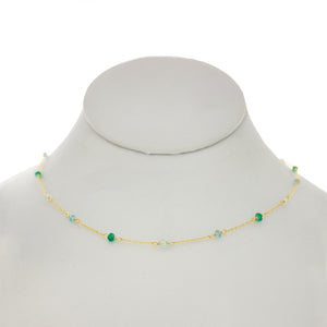 Seafoam Green - Green Onyx, Topaz, Chrysoprase Between Chain Necklace