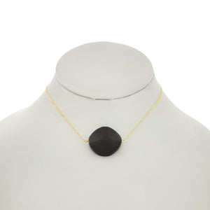 Shades of Blues/Black - Black Onyx Disc Necklace