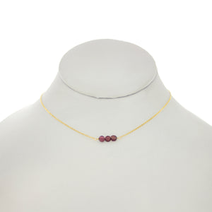 China Rose - Flat Garnet Bar Necklace