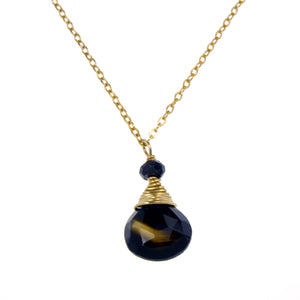 Black Onyx One Drop Necklace