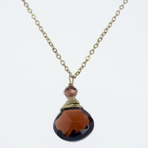 Garnet One Drop Necklace