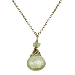 Green Garnet One Drop Necklace
