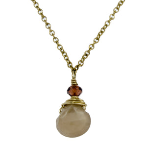 Brown Moonstone One Drop Necklace