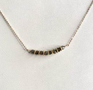 #247 labradorite/spacers bar necklace